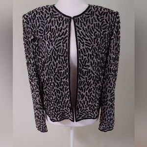 Papell Boutique Vintage Beaded Silk Evening Jacket